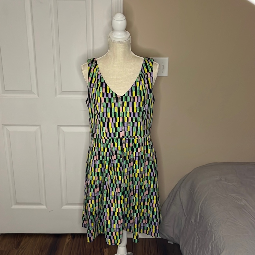 Geometric Fit and Flare Calvin Klein Dress